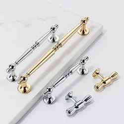 French Luxury Cabinet Door Handle Cabinet Wardrobe Door Shoe Cabinet Furniture Gold Single Hole Circular Drawer Furniture Handle