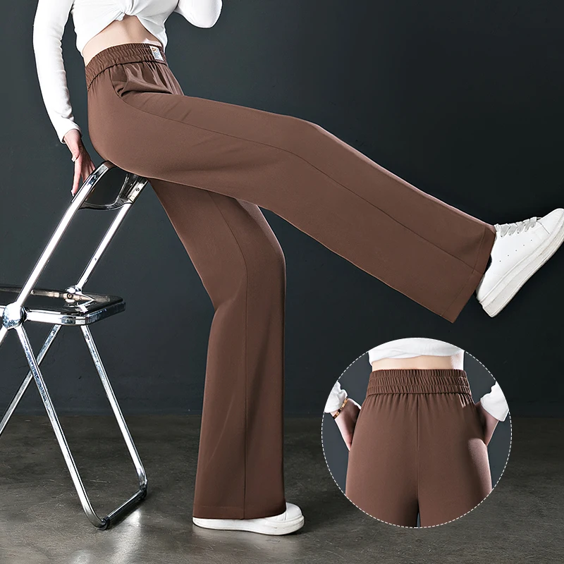 High-Quality Chiffon High Waist Wide Leg Pants Spring/Summer High Waist Drop Thin Pants 2023 New Casual Versatile Floor Towers