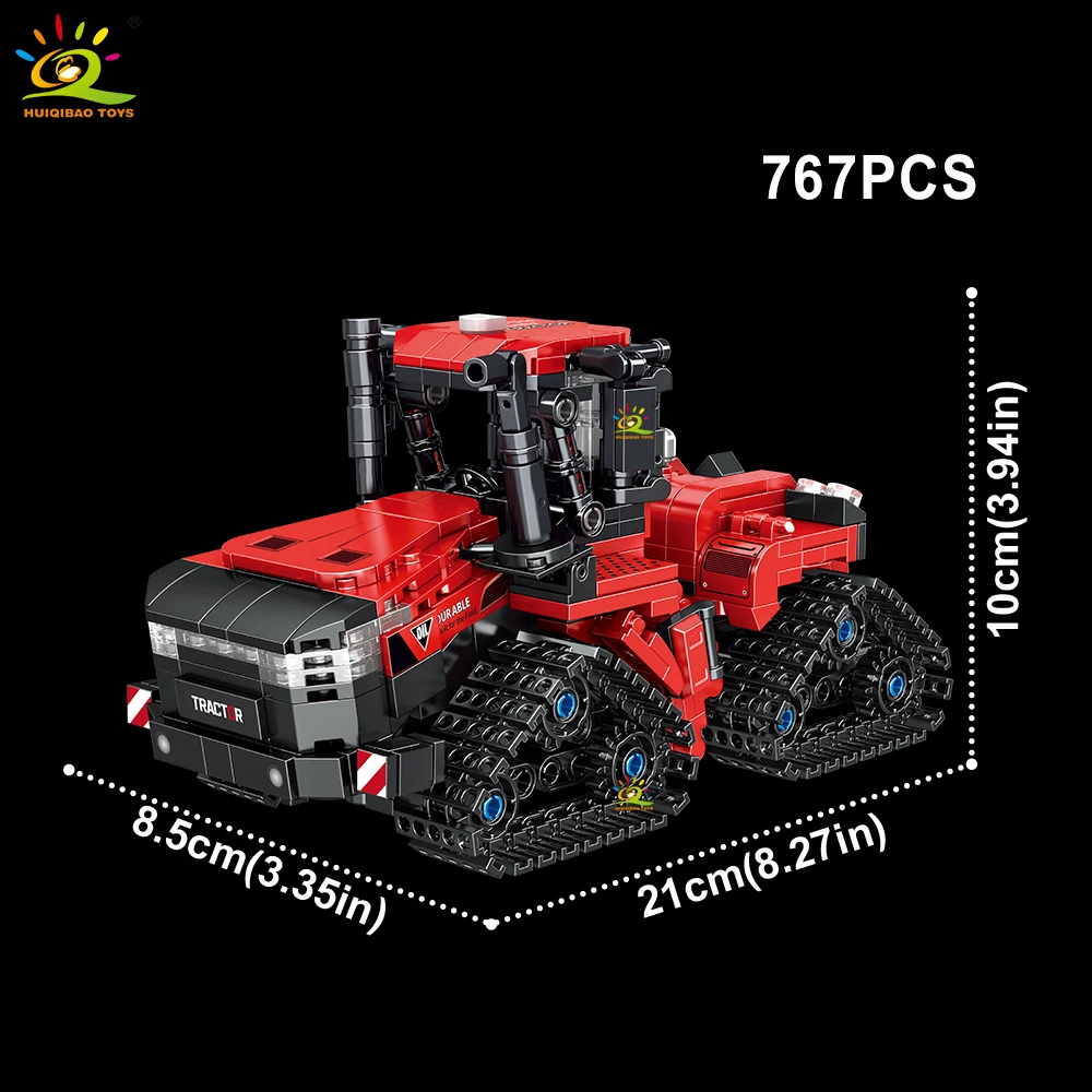 HUIQIBAO Bauern-LKW-Modell, Baukasten-Traktor, Kultivator, Mähdrescher, Fahrzeug, MOC-Auto, Bausteine, Stadtbauspielzeug für Kinder – Detail 8