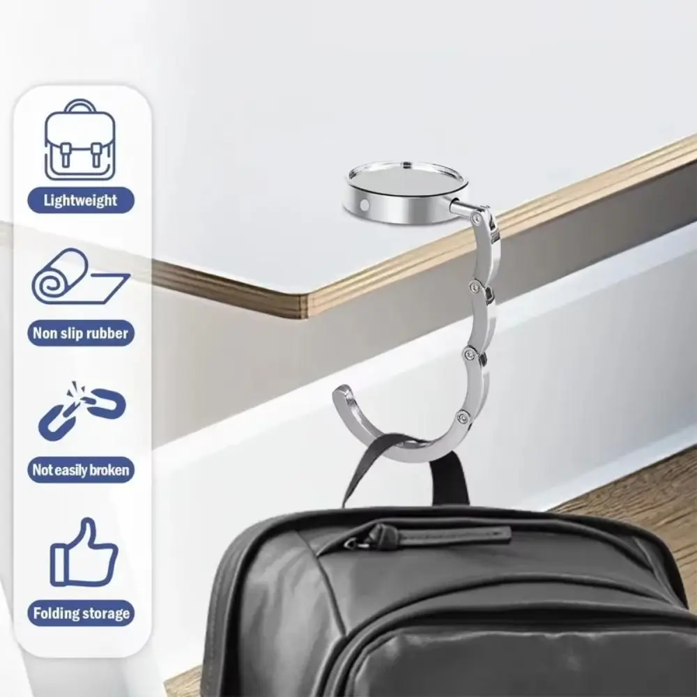 

3pcs Storage Rack Hooks Handbag Hooks Leather Hanging Hooks Metal Folding Table Bag Holders Practical Portable Hanging Hooks