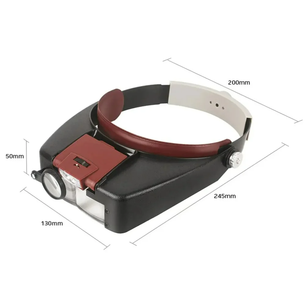 نظارات مكبرة لعصابة الرأس XMSJ - عدسة مضيئة بإضاءة LED 10X مع حجم قابل للتعديل لقراءة Optivisor 2025 جديد
