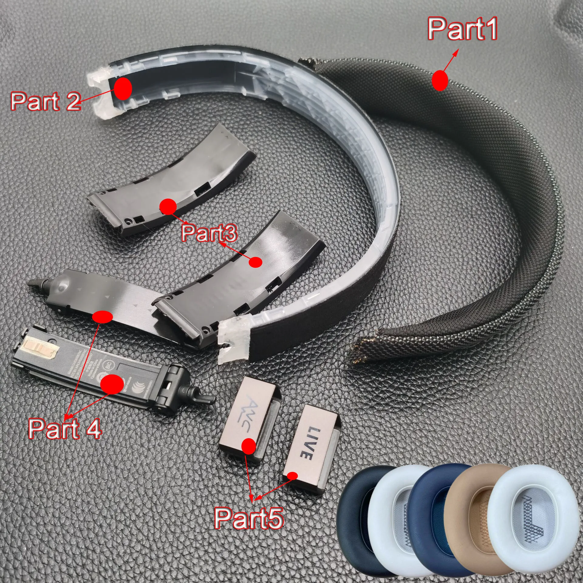 Pieza de soporte para diadema Live 650 BTNC, almohadillas y funda para auriculares JBL Live 650BTNC, repuesto de banda para la cabeza, piezas de reparación deslizantes