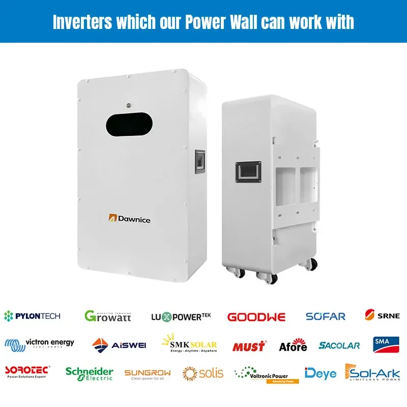 Dawnice 10kw 20kwh Batteria al litio da parete di accumulo di energia solare 200ah 5 Kva Sistema solare Energia Lifepo4