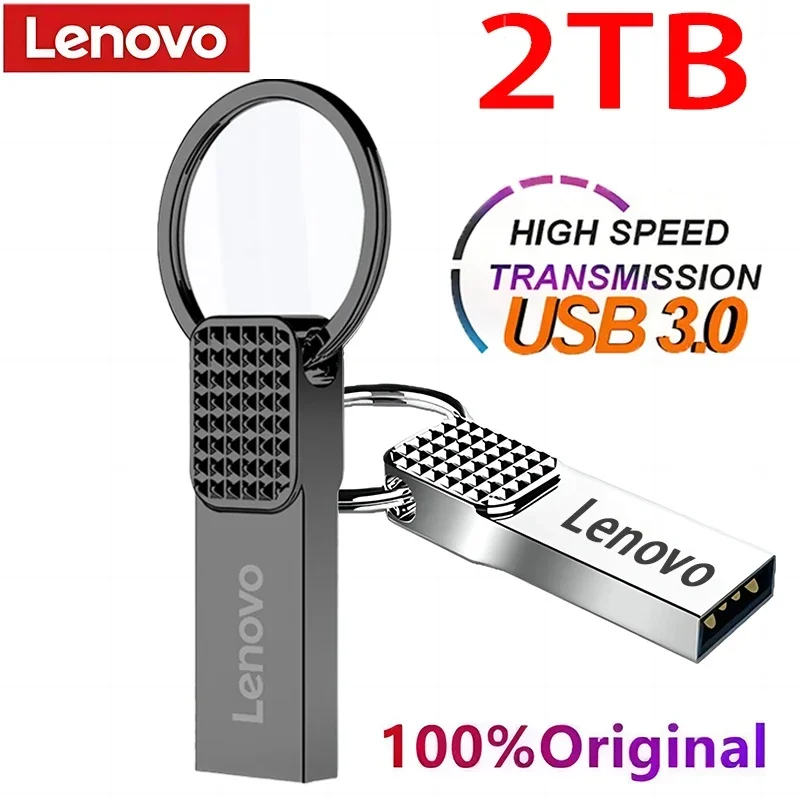 Lenovo-防水金属製フラッシュドライブ,USB 3.0,高速ペンドライブ,フラッシュドライブ,メモリディスク2テラバイト,1テラバイト,512GB