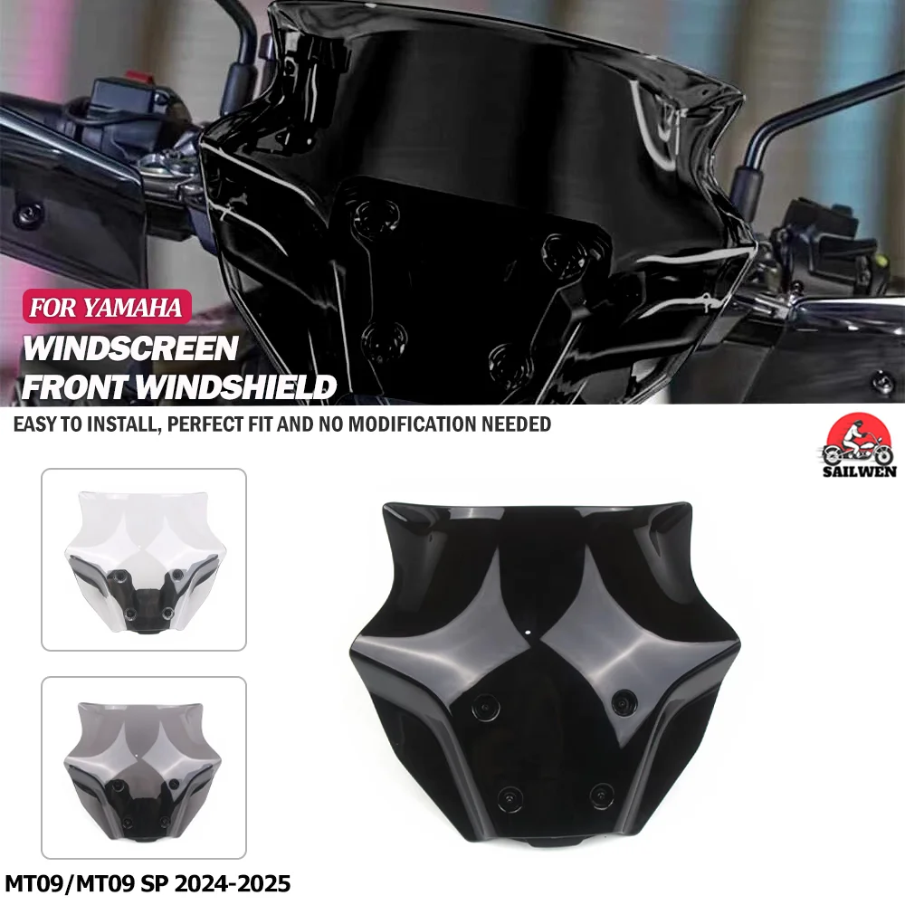 

For Yamaha MT-09SP MT09 MT 09 2024-2025 WindScreen Windshield Viser VIsor Screen Deflector Motorcycle Accessorie With Bracket
