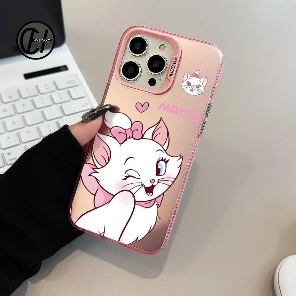 

Marie Cat Bow Blink Love Phone Case For IPhone 16 15 14 12 13 11 Pro Max XR XS MAX 7 8 PLUS Y2K Pink Girl Kawaii Lovely Cover