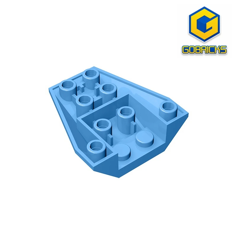 10 pieces Gobricks GDS-1124 compatible with LEGO 13349 4855 Wedge 4x4 Triple Inverted with Connections between 4 Studs