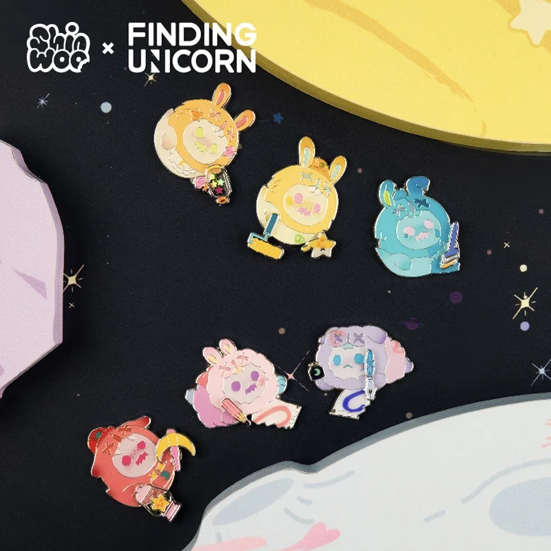 Finding Unicorn ShinWoo The Lonely Moon Series Badge Blind Box Anime Figure Guess Bag Toys Ornaments Decor Dolls Model Girl Gift