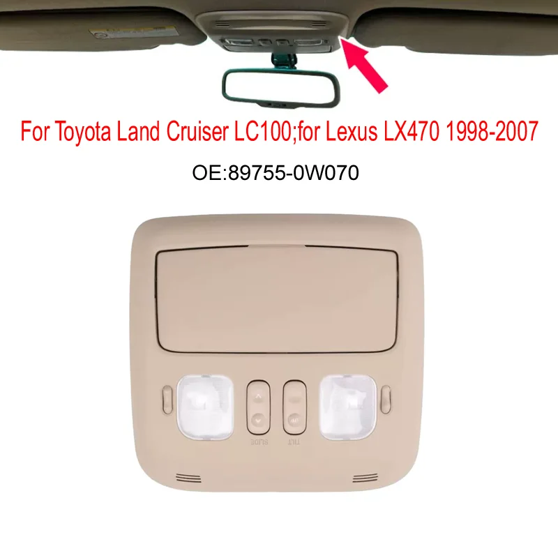 Beige Roof Front Reading Light With Sunroof Switch For Toyota Land Cruiser For LC100 Lexus LX470 1998- 2007