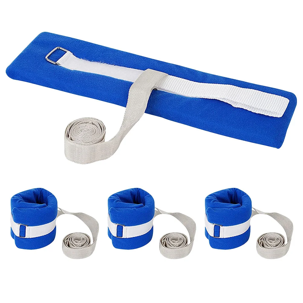 

4 Pcs Patient Hand Belt Rails for Elderly Adults Quick-release Fix Bands Wrist Hospital Holders Blue