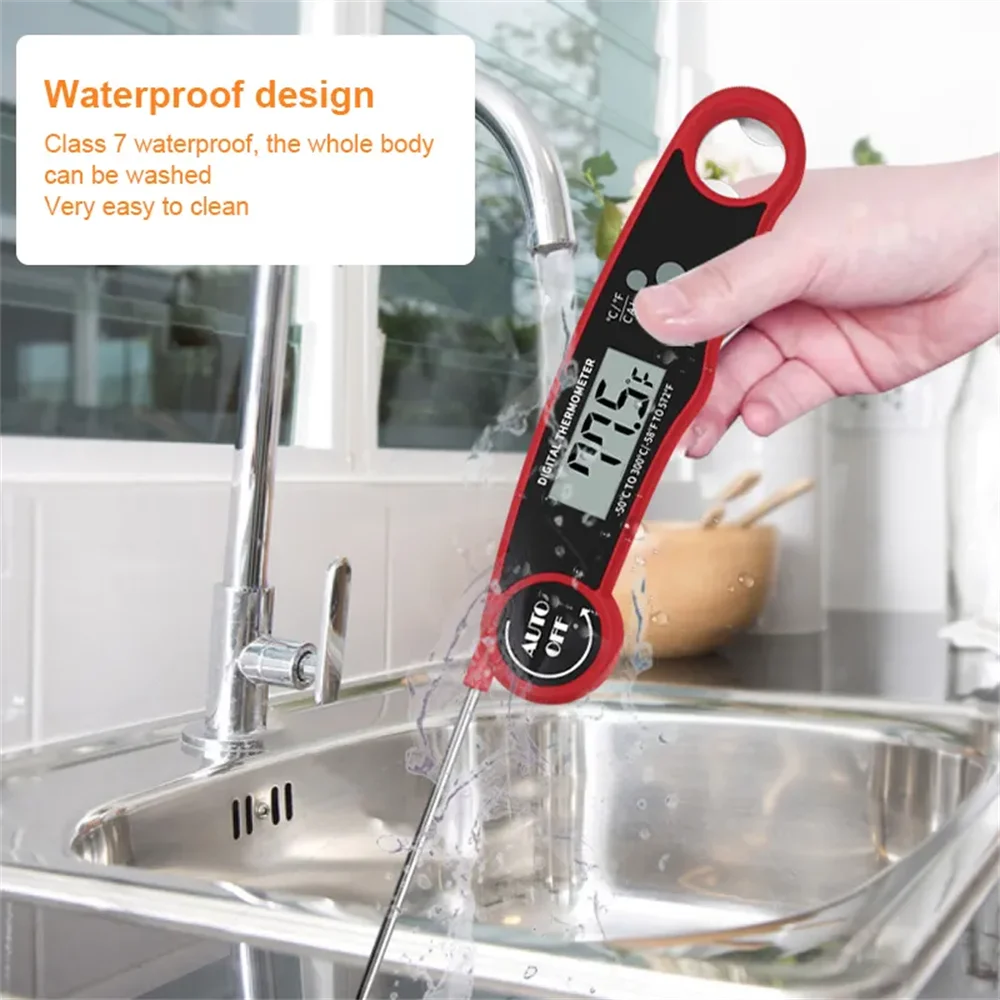 Digital Meat Thermometer Waterproof Kitchen Food Cooking BBQ Grilling Thermometer with Stainless Steel Probe