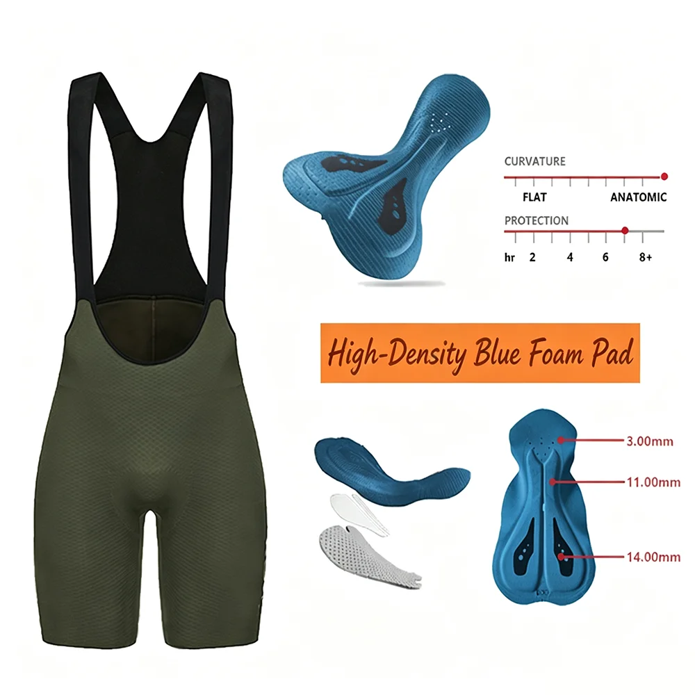 Neue Sommer-Einteiler-Radhose mit hochdichtem blauem Polster, schnelltrocknend, atmungsaktiv, stoßdämpfend, für Straßenradfahrer – Detail 6