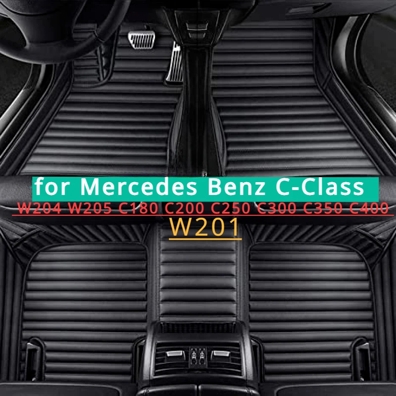 Custom Car Floor Mats for Mercedes Benz C-Class W201 W204 W205 C180 C200 C250 C300 C400 Foot Coche Accessories Carpets 1993-2024