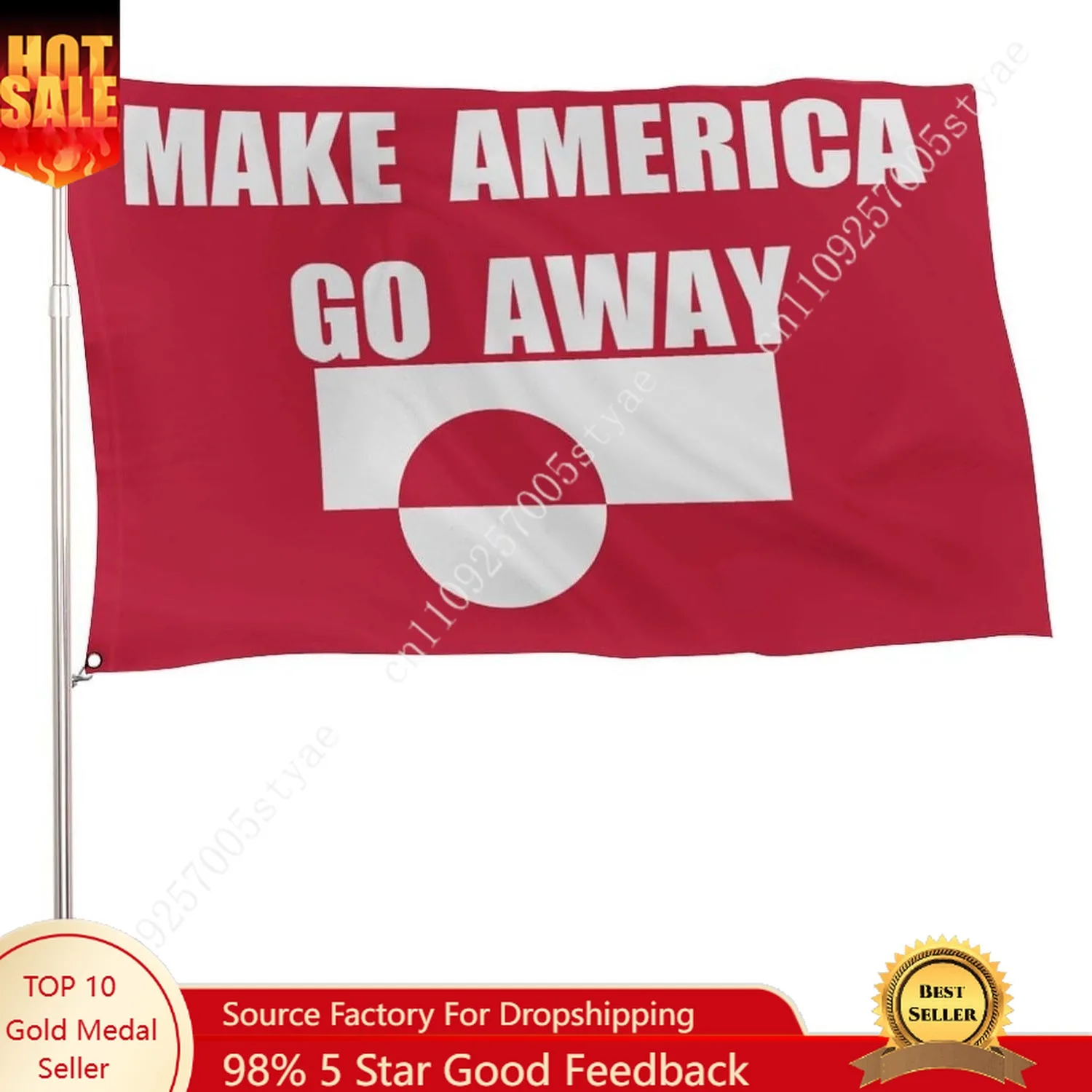 Make America Go Away Flag Nu Det NU UK Greenland Flags Greenlanders Pole Sleeve Banner Style Outdoor Indoor Flags