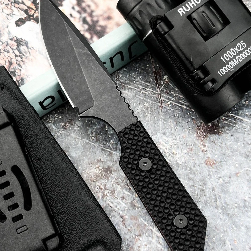 High-Quality Fixed-Blade Knife Sheath D2 Blade G10 Handle High-Hardness Camping Fishing Outdoor Tool Collectible gifts