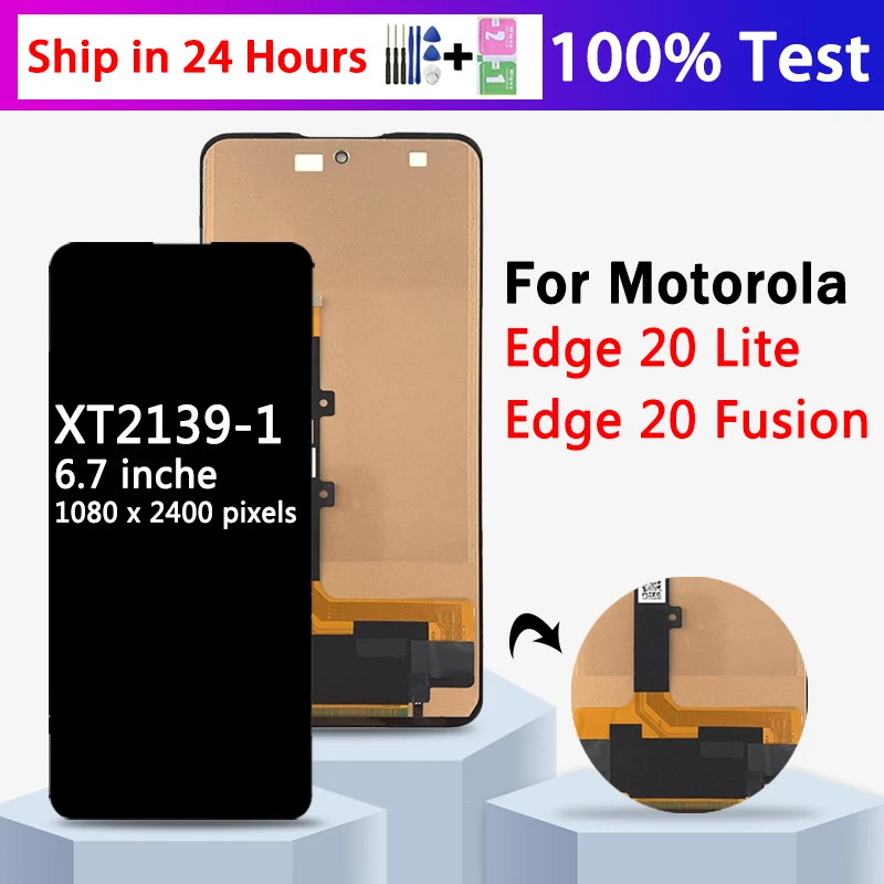 TFT Screen For Motorola Edge 20 Lite 20Lite XT2139-1 LCD Touch Screen Digitizer For Moto Edge 20 Fusion LCD Repair Parts