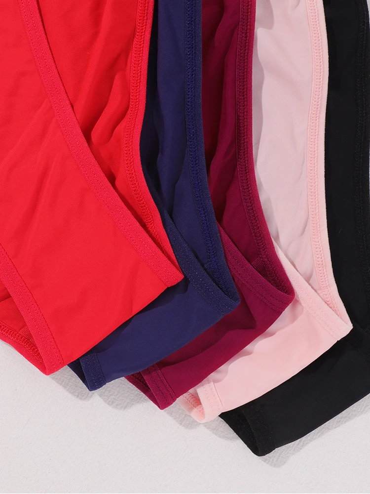 5 pezzi/pacco mutandine da donna senza cuciture decorazioni con lettere solide slip da donna intimo elegante lingerie sexy mutande femminili traspiranti