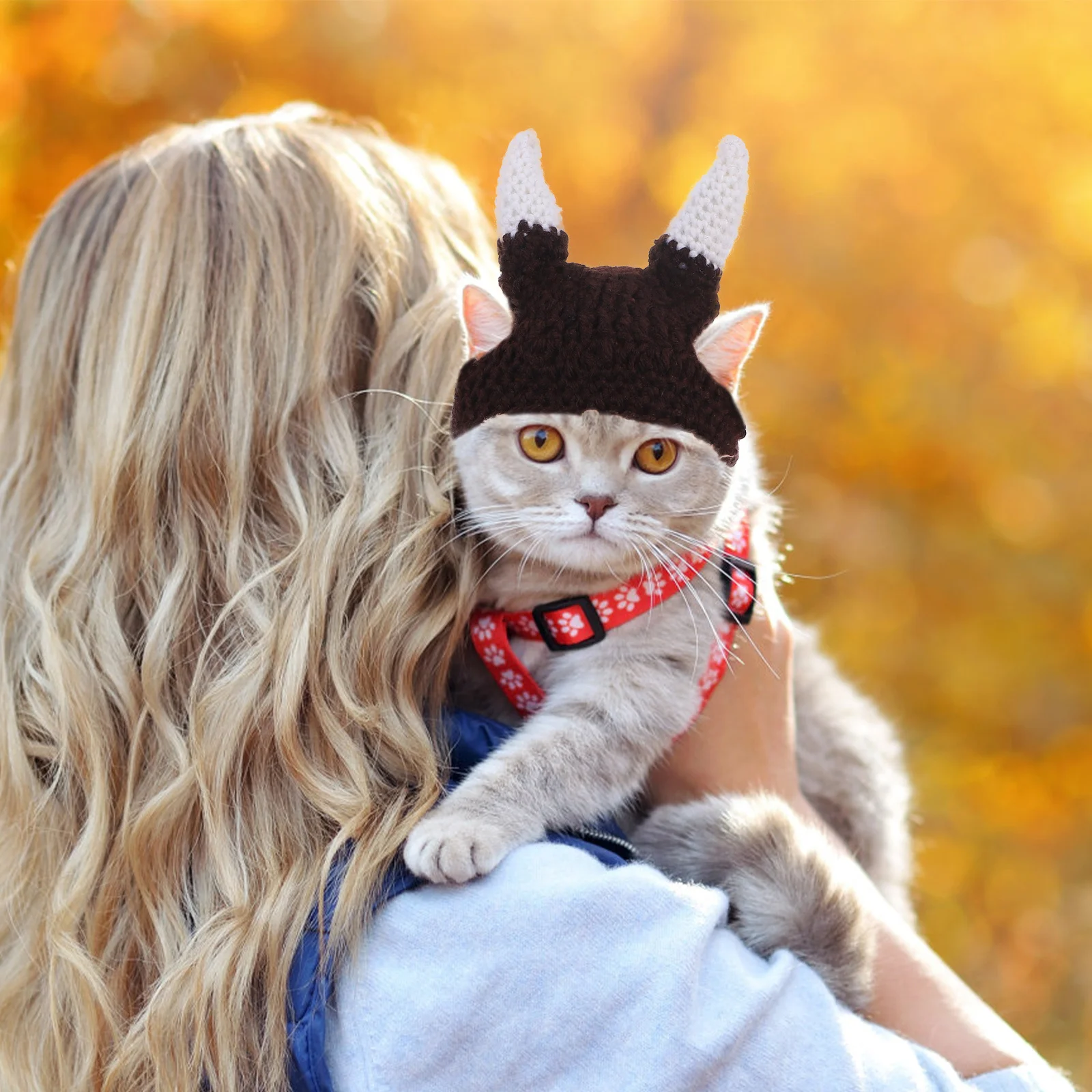 الحيوانات الأليفة القط قبعة الفايكنج القراصنة القرن تصميم لينة الدافئة غطاء للأذن للقطط الكلاب الحيوانات الأليفة الصغيرة حفلة الهالوين زي التبعي #2