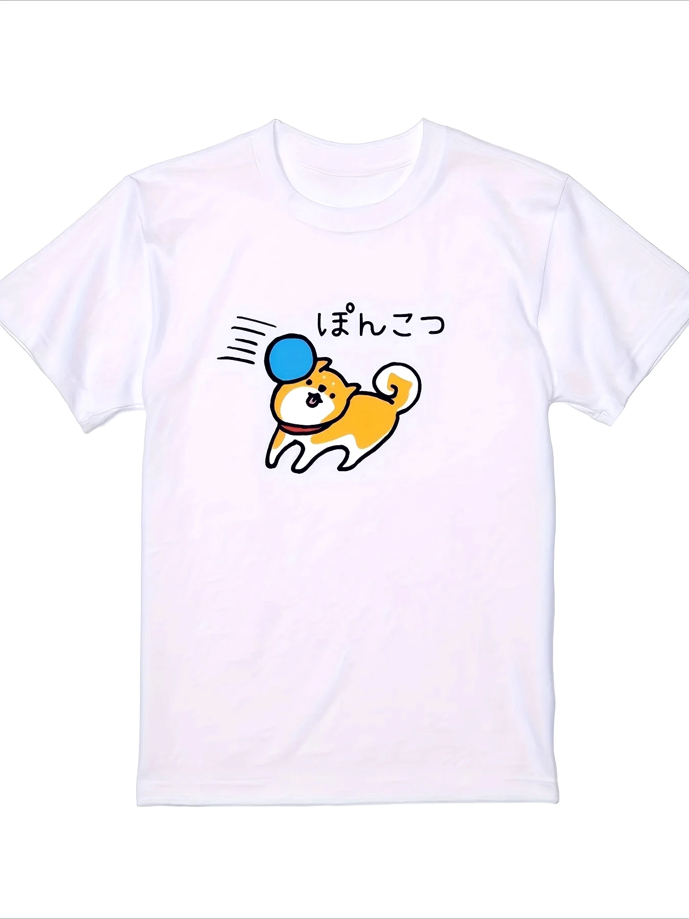 Funny Shiba Inu T-Shirt with Japanese Text Cartoon Dog Design Cute Pet Lover Tee Harajuku Short Sleeve Casual Vintage Women Tops
