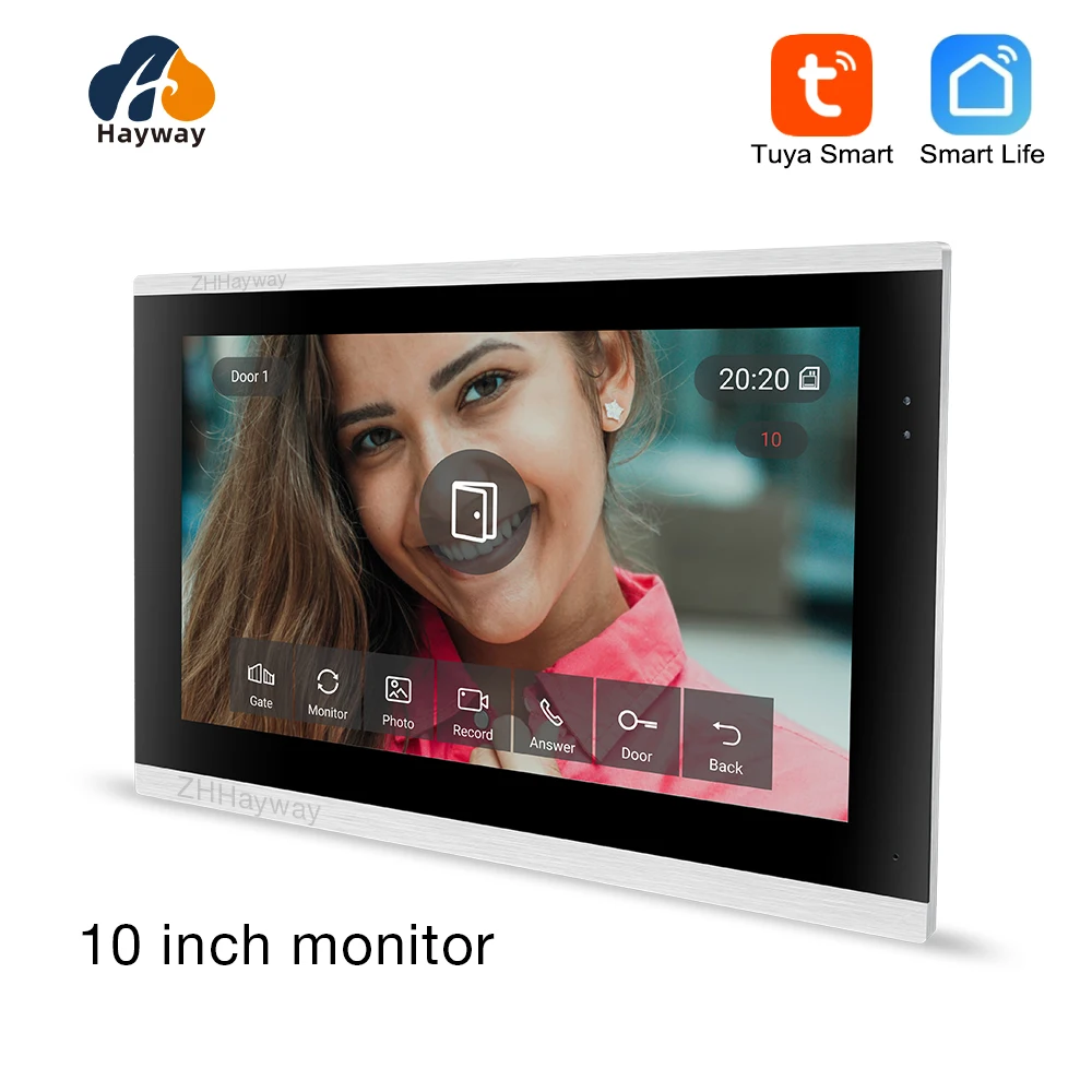 Hayway 10 Inch Video intercom Tuya Smart WIFI Video Door Phone System 1080P Doorbell Camera Full Touch Screen Monitor For Home