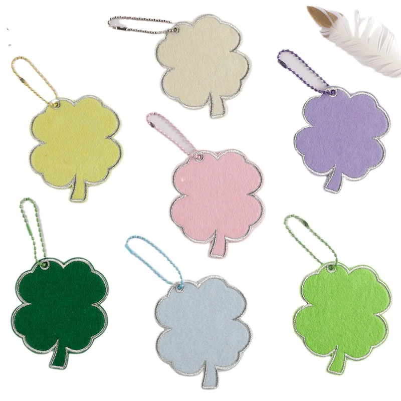 30pcs/Lot Embroidery Patch Clover Lucky DIY Keychain Pendants Suitcases Bags Clothing Decoration Accessory Craft Diy Applique