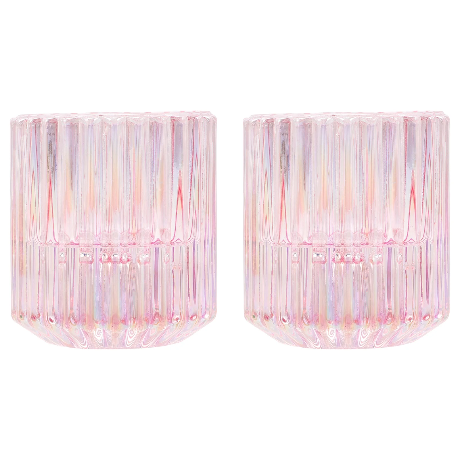 

2Pcs Glass Holders Clear Crystal Luxury Pillar Tealight Taper Stands Wedding Party Home Table Decoration