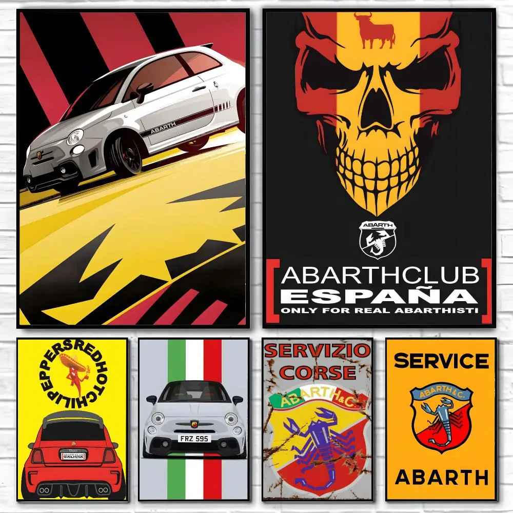 Brand A-Abarth Scorpion Poster HD Art Sticky Wall Waterproof Home Living Room Bedroom Bar Aesthetic Decoration