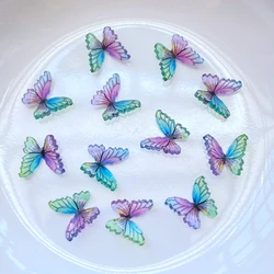 20Pcs New Cute Mini Stereoscopic Butterfly Resin Figurine Crafts Flatback Cabochon Ornament Jewelry Making Hairwear Accessories