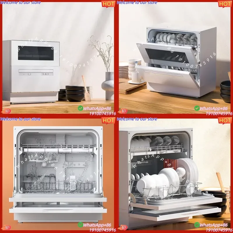 2026 Maxky Fully Automatic Intelligent Plastic Household Dishwasher Electric Power Source Freestanding 4 Sets Capacity