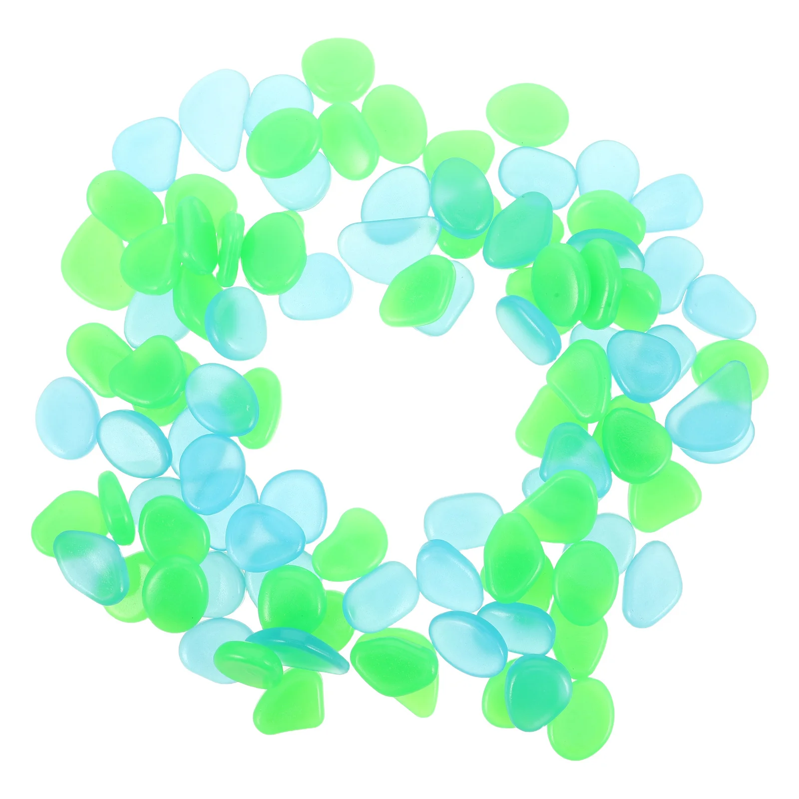 

100Pcs Glowing Pebbles Smooth Water Resistant Luminous Rocks for Aquarium DIY Garden Landscape Glow in The Dark Decor