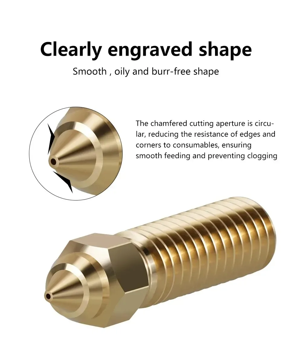 Creality K1/K1 Max Nozzle 1pcs Brass High-speed 3D Printer Nozzles 0.2/0.4/0.6/0.8/1.0/1.2mm Fit 1.75mm Filament for K1MAX CR-M4