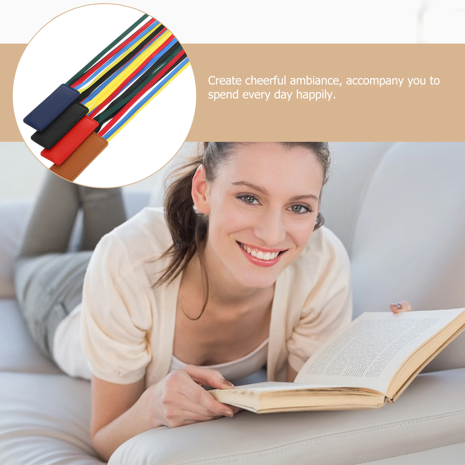 

4 Pcs Bookmark Ribbon Decorative Bookmarks Markers Elastic Gilded Gift Page Reading Accessories for Lovers Women Chic