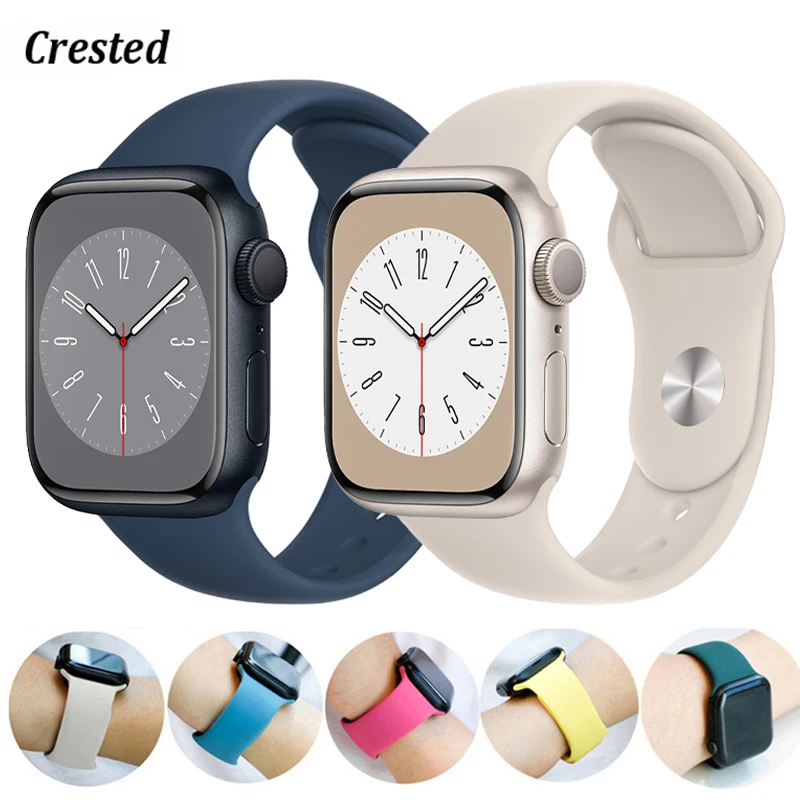 Silikonowy pasek do Apple Watch Band 45mm 46mm 44mm 41mm 40mm 42mm Sportowy pasek Correa Bransoletka iWatch Series 11 10 SE 9 8 7 6 5 Ultra 3 — zdjęcie 2