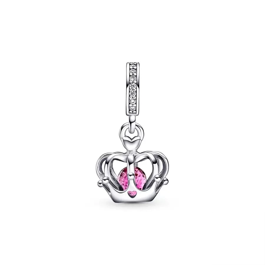 Fine Regal Crown & Glittering Infinity Hearts Dangle Charm Beads Fit Original 925 Sterling Silver Bracelet Women Jewelry