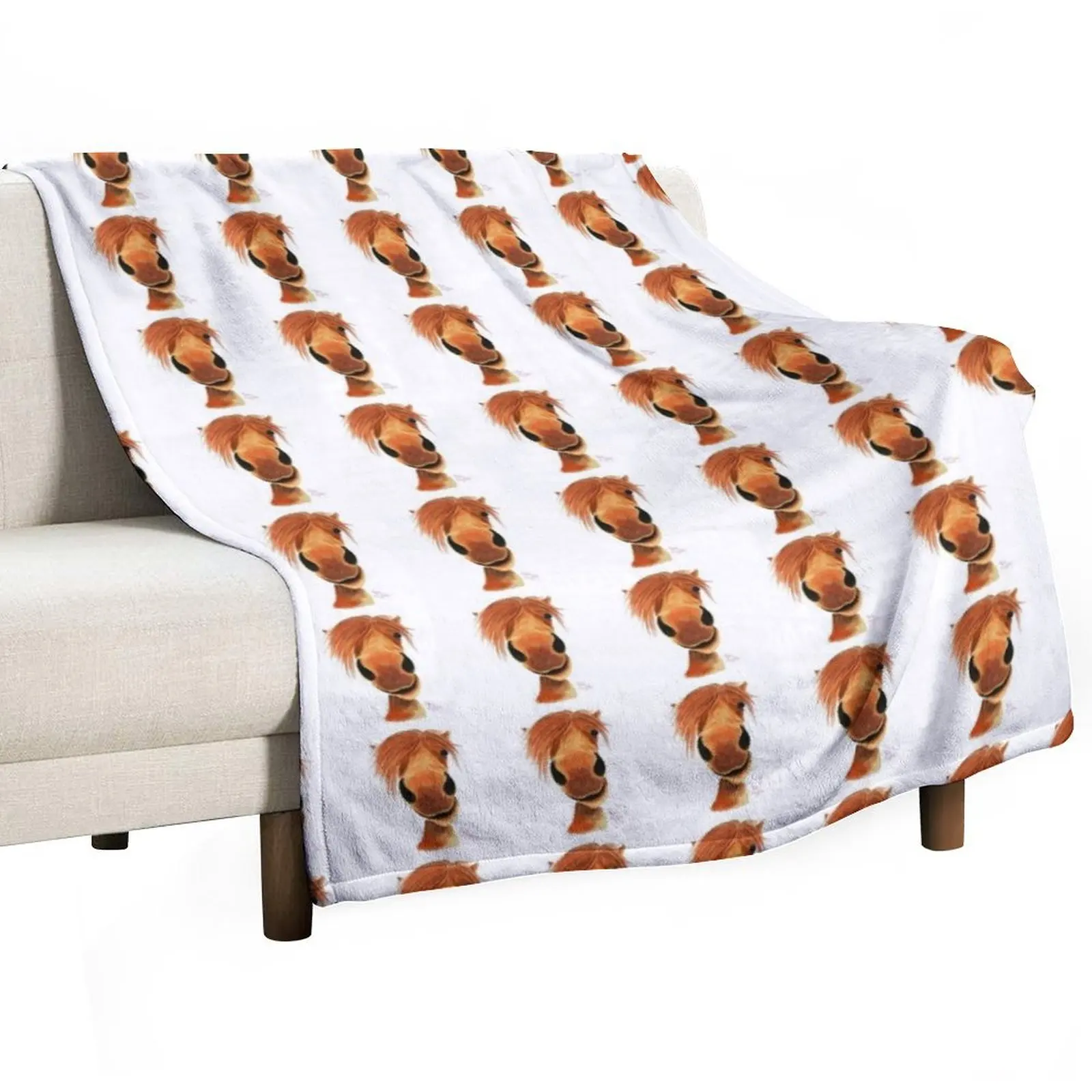 HoRSe PRiNT ' GINGER NUT ' HAPPY HORSE BY SHiRLeY MacARTHuR Throw Blanket Retros wednesday Decorative Sofa Luxury St Blankets