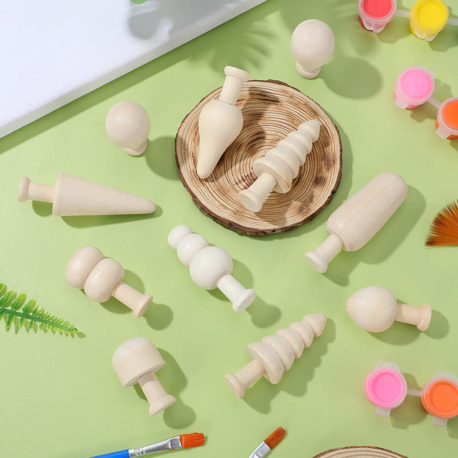 

20 шт. неокрашенных деревянных мини-деревьев для DIY-росписи, поделок, граффити, деревянных украшений, пасхальных и рождественских принадлежностей