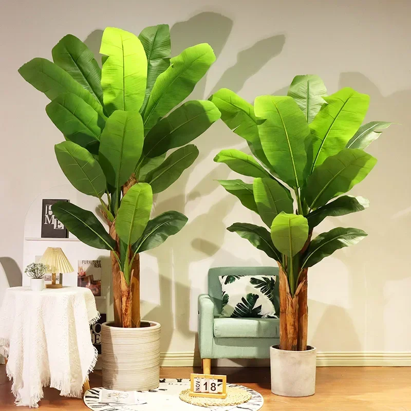 

Artificial Banana Tree Plant Large Fake Green Plants, Palm Leafs for Home&Indoor or Outdoor Tropical Plants Decor