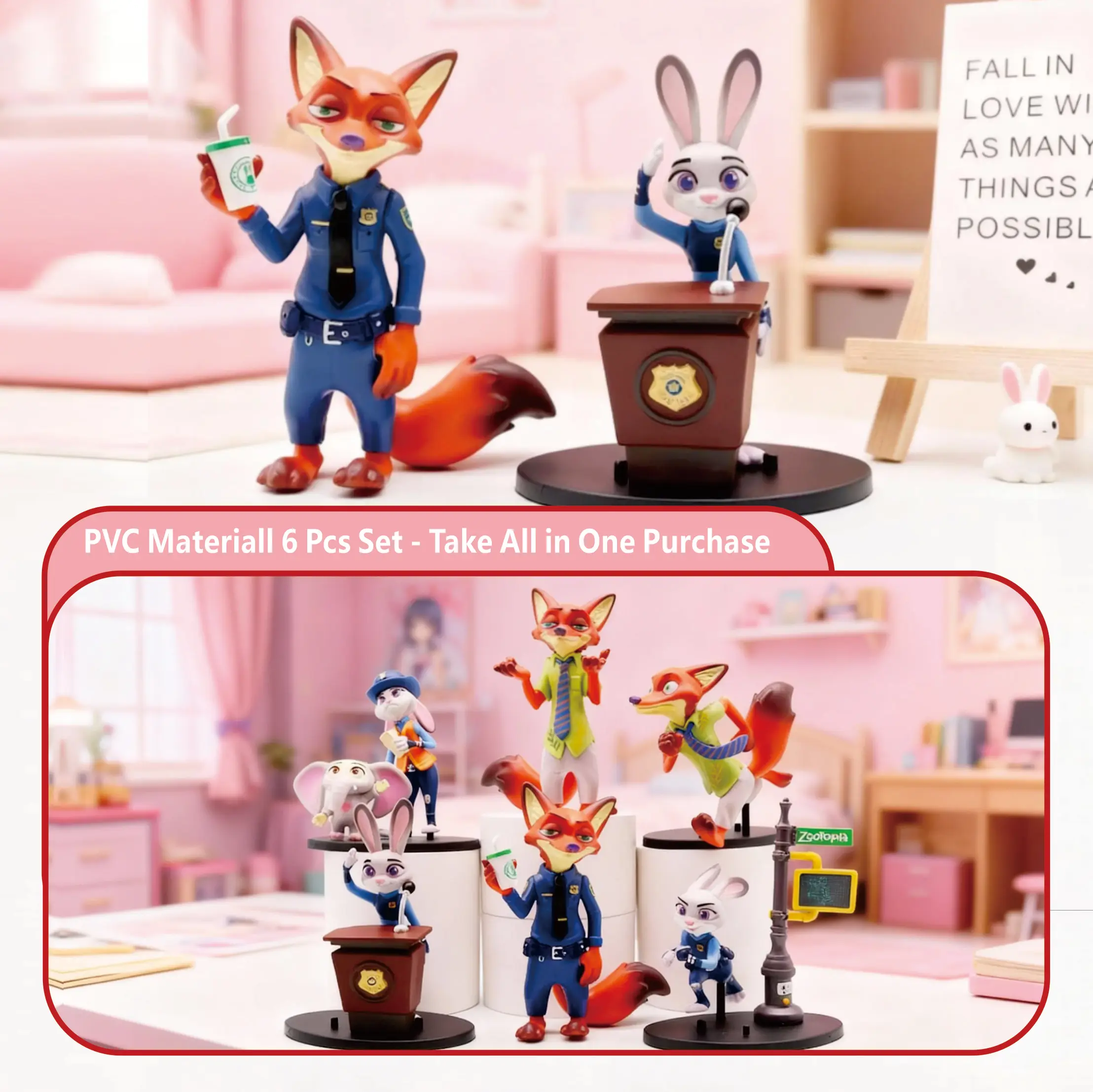 

6pcs Figurines - PVC Desktop Judy & Nick Exquisite Version | Model Decor | Anime Merch & Perfect Holiday Gift Zoo-2