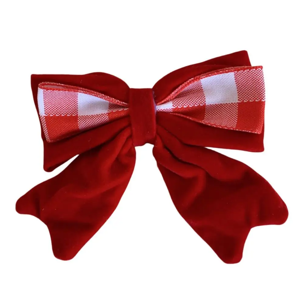 

Plush Velvet Red Bow Hairpin Crown Cloth Chinese New Year Headwear Girl Hair Accessories Ancient Headwear Ancient Style Hairpin