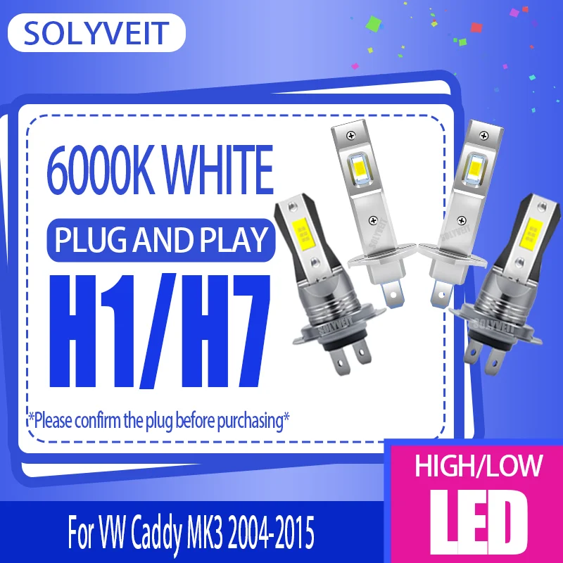 

Instant-On LED Headlight Technology H1 H7/477 High Low Beam For VW Caddy MK3 2004 2005 2006 2007 2008 2009 2010 2011 2012-2015