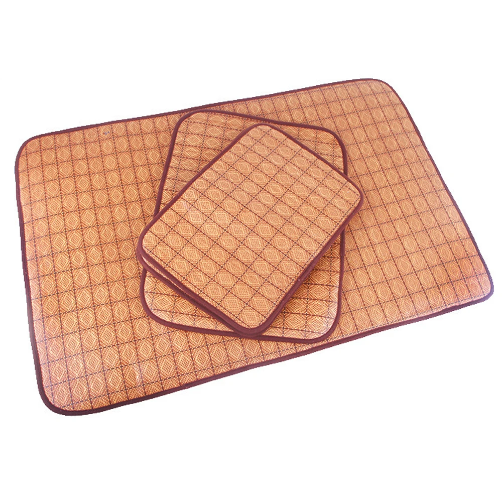

Double-Sided Bamboo Pet Cooling Dog Bed Pad Breathable Mattress For Cats Dogs Crate Kennel Car Travel Light Coffee L Size Pet
