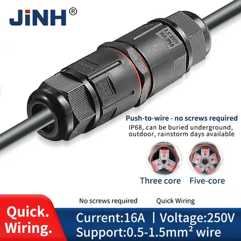 JINH IP68 वाटरप्रूफ कनेक्टर CNP 29x जॉइंट केबल क्विक स्क्रूलेस टर्मिनल बोल्ट्स लैंप वायरिंग आउटडोर रेनप्रूफ टर्मिनल 450V 8 best sales सीएनपी - №7