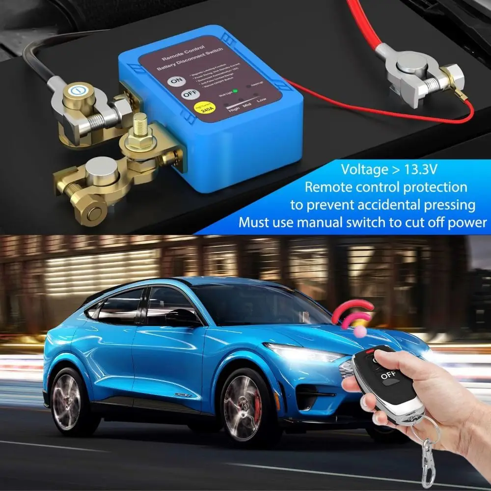 

12V 240A Car Battery Disconnect Switch Quick Cut-off Automatic Power Shut Off Power Cut Off Kill Switches Battery Terminal