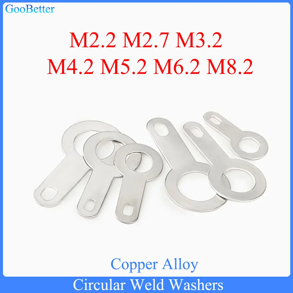 

100-1000Pcs Copper Single Head Gasket M2.2 M2.7 M3.2 M4.2 M5.2 M6.2 M8.2 Circular Weld Washers Welding Sheet Soldering Lug Piece