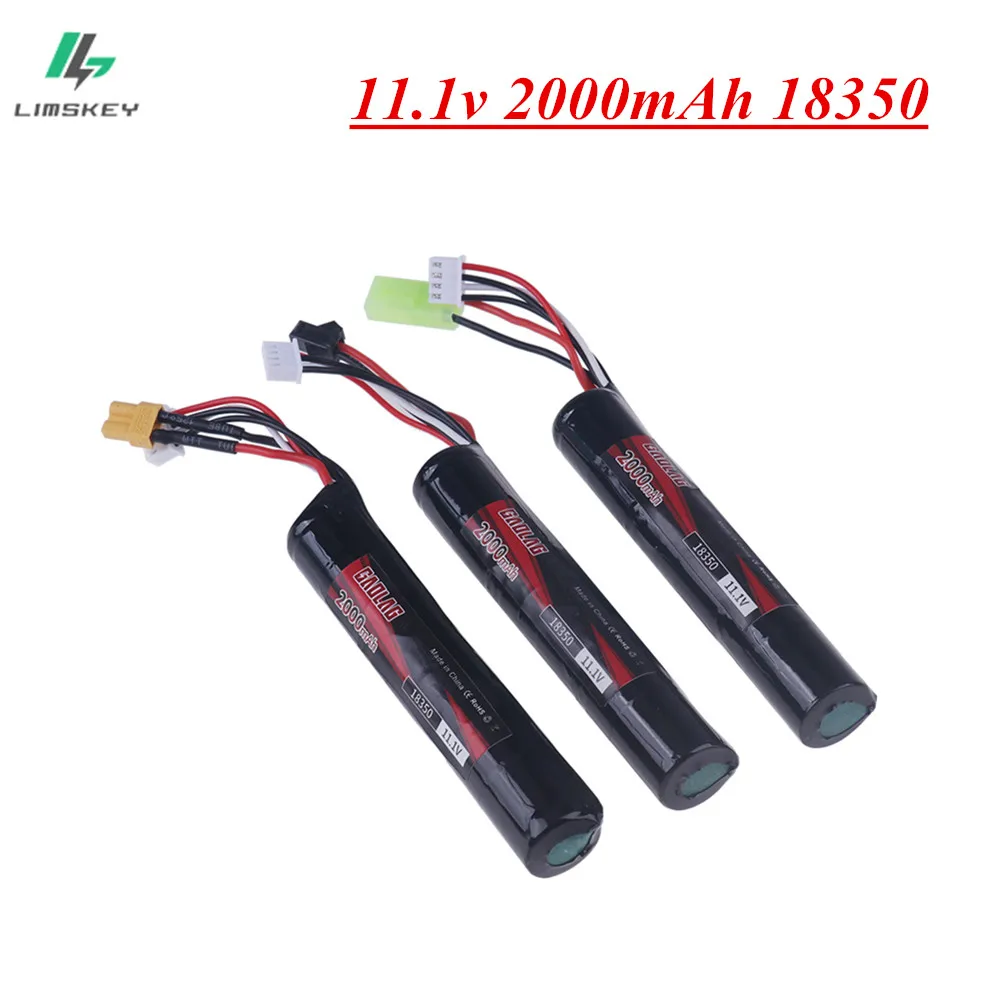 3S 11.1V 2000mAh 18350 25C Li-ion pil SM/XT30/mini Tamiya su topu otomatik pnömatik oyuncaklar silah oyuncaklar için fiş parçaları