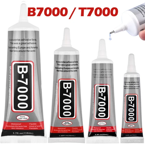 Pegamento B7000 de 15-110ml, adhesivo transparente para reparación de teléfonos, pegamento multiusos de plástico para vidrio DIY con punta aplicadora de precisión