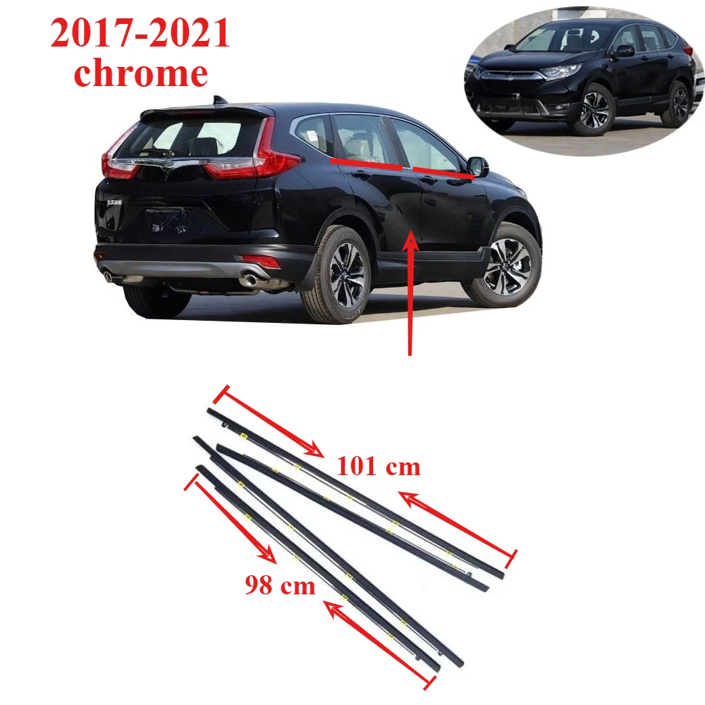 4 PIECES Moulding Door Belt Line Windows Rubber for Honda Crv 2017-2021 Weatherstrip Glass Protector for CRV 2019 72450-TLY-H01