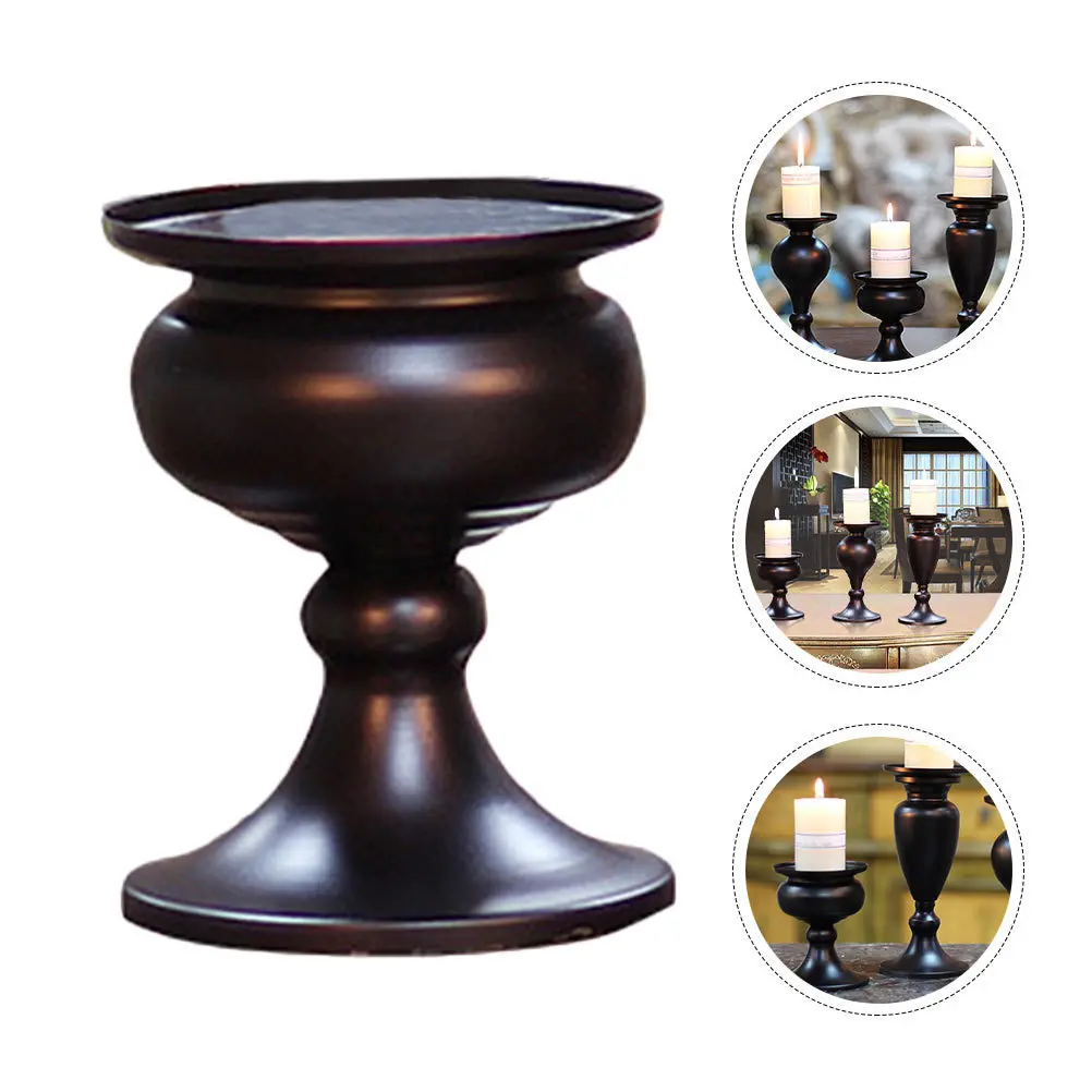 Iron Art Candleholder Nordic Style Decorative Stand for Living Room Bedroom Office Warm Romantic Atmosphere Tabletop
