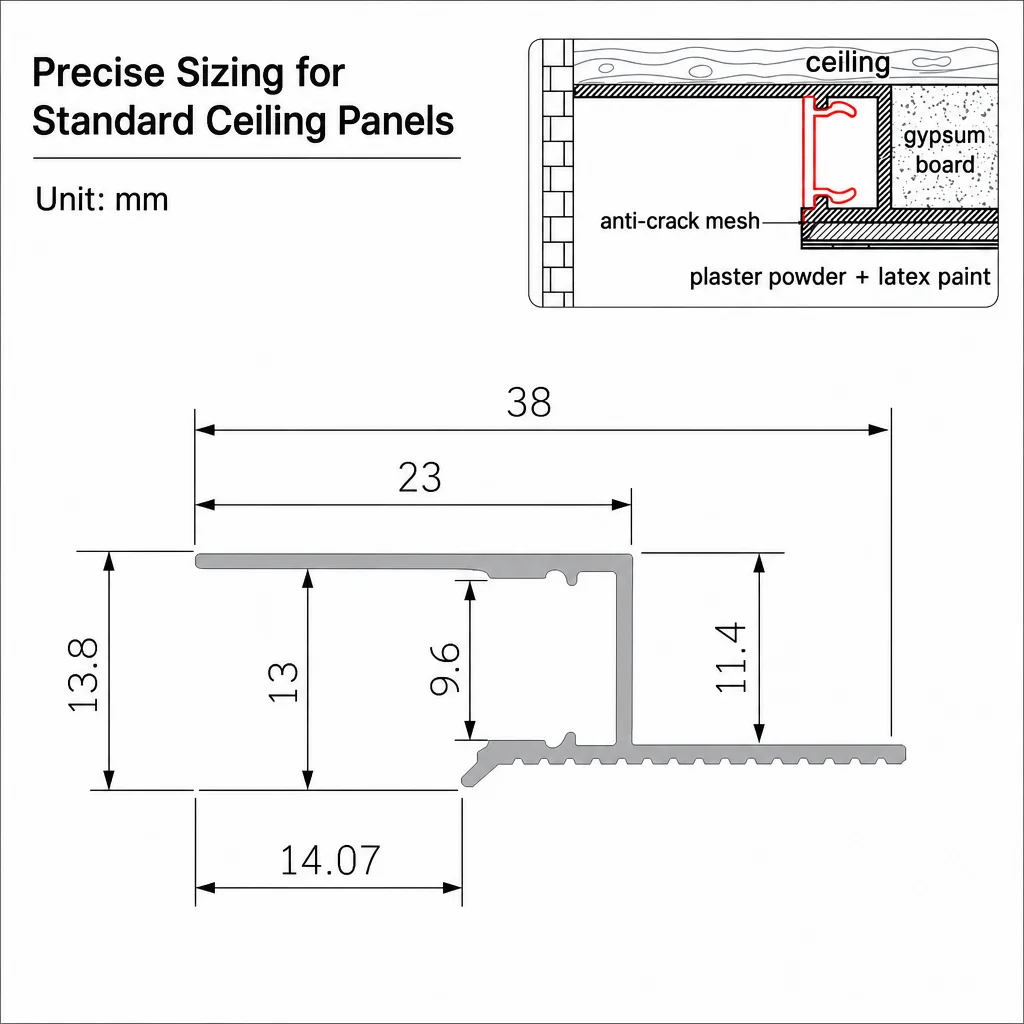 10 Pack Gypsum Board LED Shadow Light Channel with Milky Diffuser, Seamless Ceiling-Wall Edge Trim Profile for Standard Drywall Plasterboard, Recessed Embedded LED Strip Lighting Molding for Interior Home Decor(No LED Strip Included)