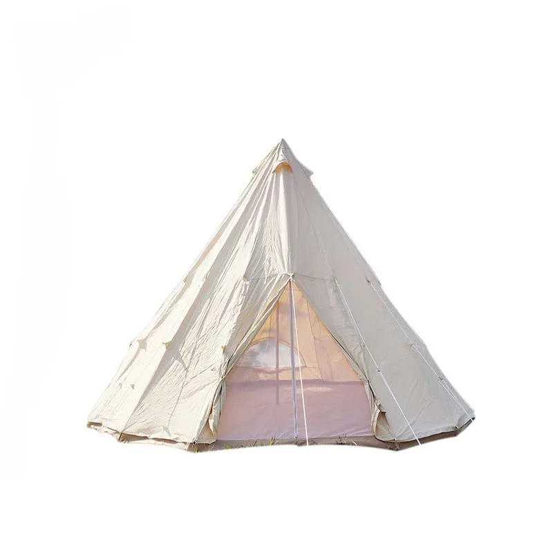 4m 5m Foldable Portable Pyramid Indian Camping Tent Camping House Canvas Oxford  Glamping  Tent for Sale